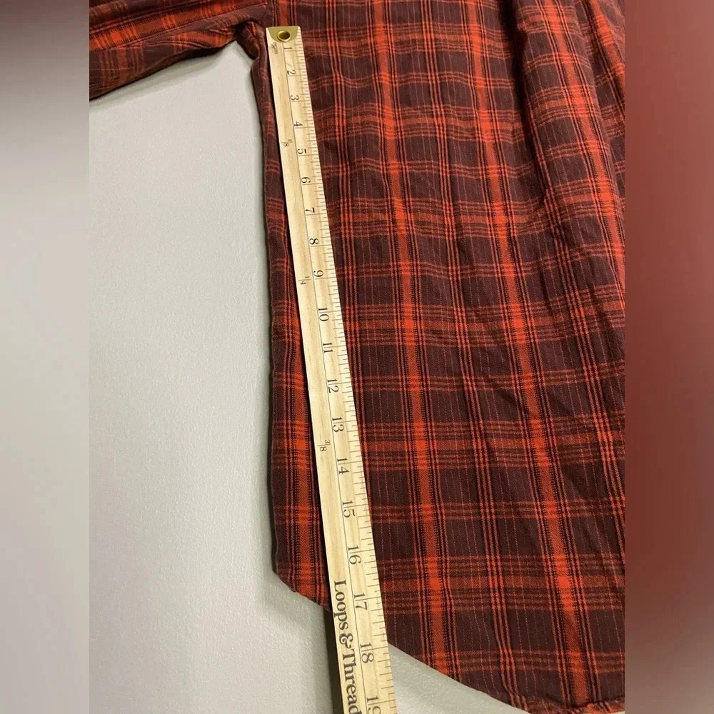The‎ North Face women’s Plaid Flannel Button Front orange & red size small - Picture 9 of 9